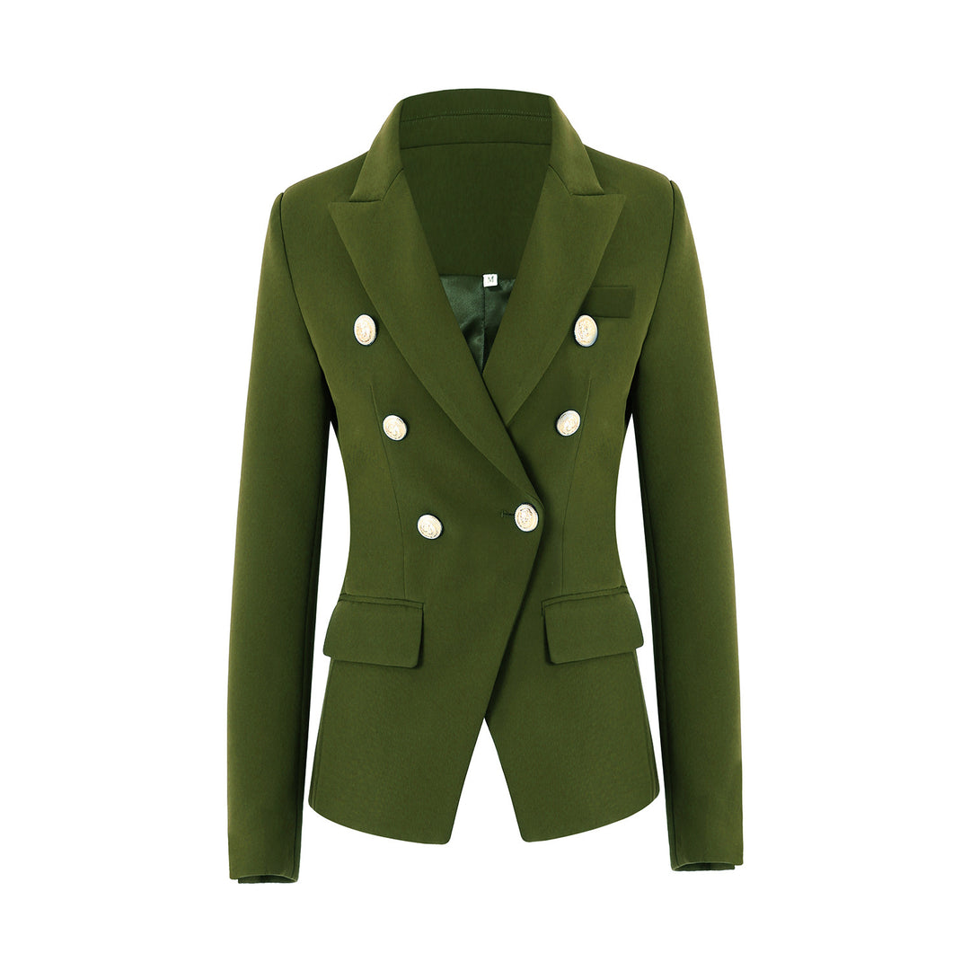 Damen Elegante Doppelreihige Blazerjacke mit goldenen Knöpfen EB