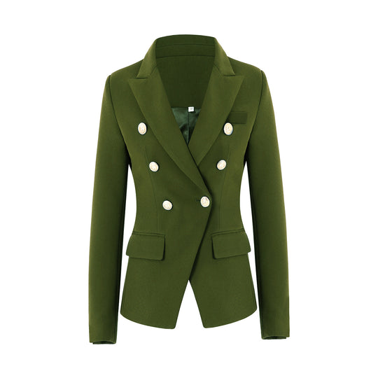 Damen Elegante Doppelreihige Blazerjacke mit goldenen Knöpfen EB