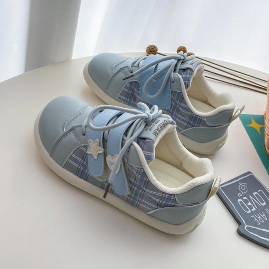 Damen Sneakers mit innovativem Karomuster und verstellbarem Klettverschluss EB