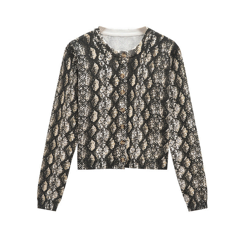 Damen Strickjacke mit Schlangenmuster EB