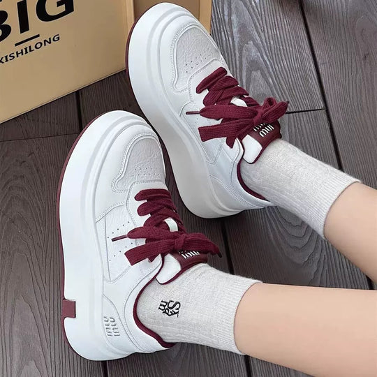 Damen Chunky Sneaker mit hoher Plattform und atmungsaktiver Obermaterialstruktur EB