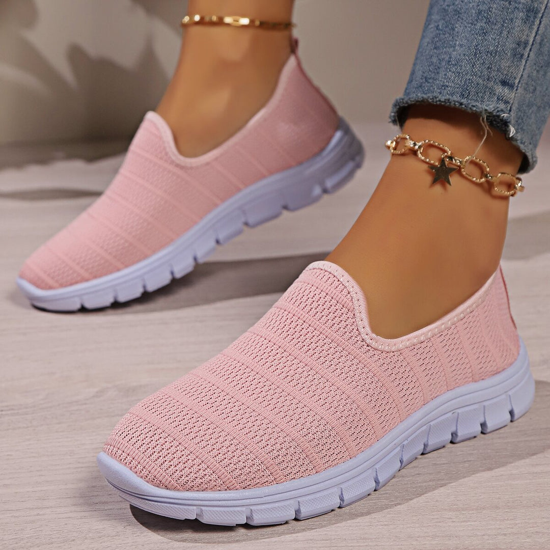 Damen Leichte Slip-On Sneakers mit atmungsaktivem Obermaterial EB