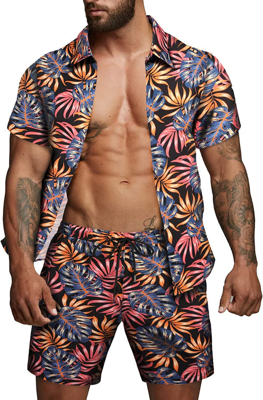 Herren kurzärmliges Hemd und Badeshorts Set EB