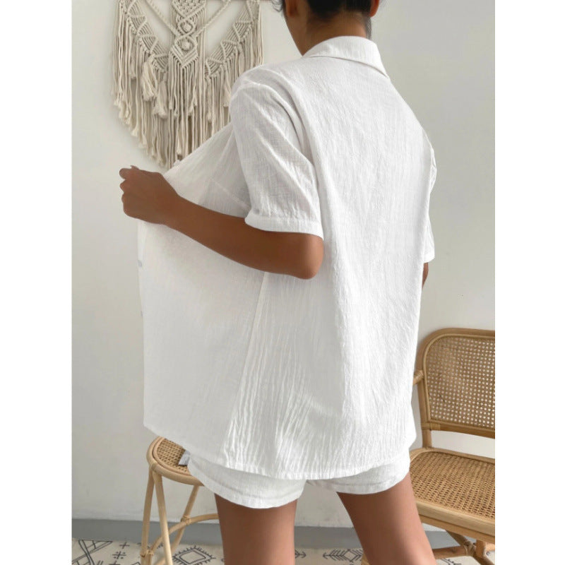 Damen Chice Loungewear-Kombination bestehend aus leichtem, atmungsaktivem Hemd und Shorts EB
