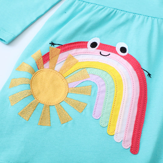 Mädchen Tüllkleid mit verspieltem Regenbogen-Motiv EB