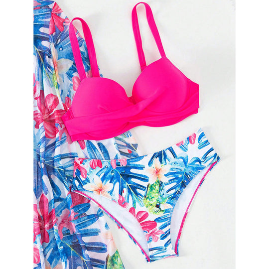 Damen Bikini-Set mit innovativem Design und floralem Print EB