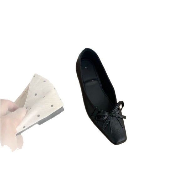Damen elegante Ballerinas mit modischer Schleifenverzierung EB