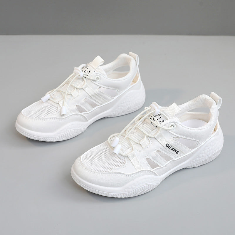 Damen Atmungsaktive Sport Sneakers mit elastischen Schnürsenkeln EB
