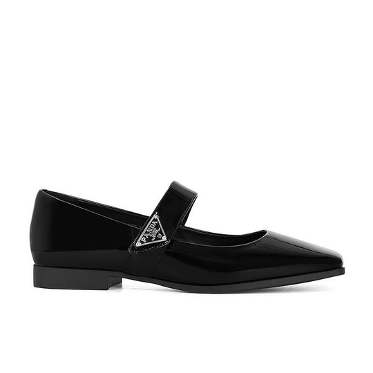 Damen Ballerinas mit quadratischem Zehenbereich und elegantem Riemen EB