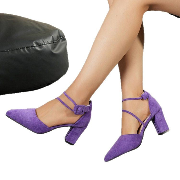 Damen elegante Sling-Pumps mit modischem Schnallenakzent und komfortablem Blockabsatz EB