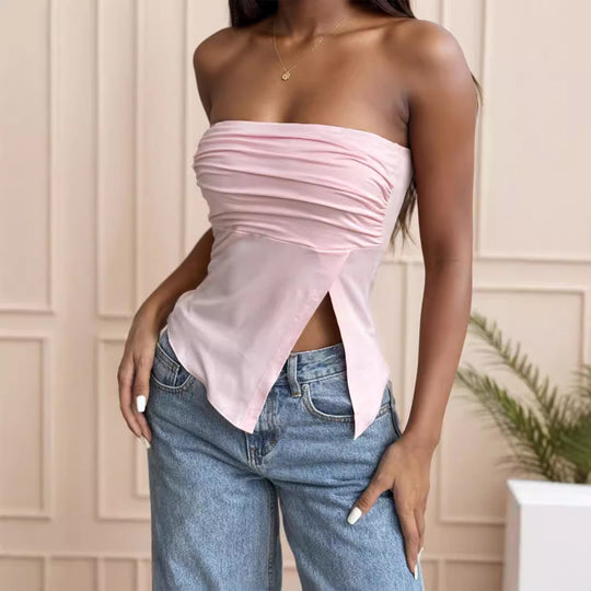 Damen Wickeloberteil mit raffiniertem Rüschendesign EB