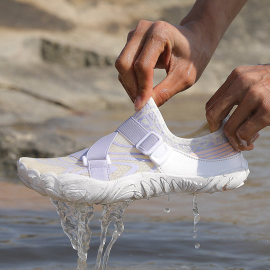 Damen Schwimmschuhe mit verstellbarem Klettverschluss und rutschfester Sohle EB