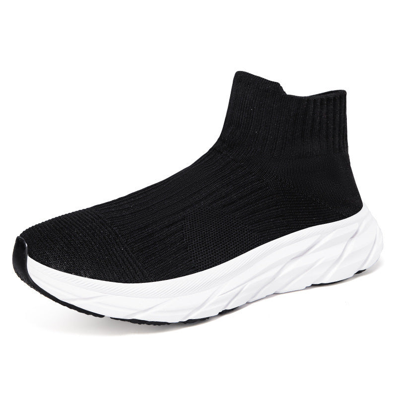 Damen Sportliche Knöchelsneaker mit elastischem Strickoberteil und rutschfester Sohle EB