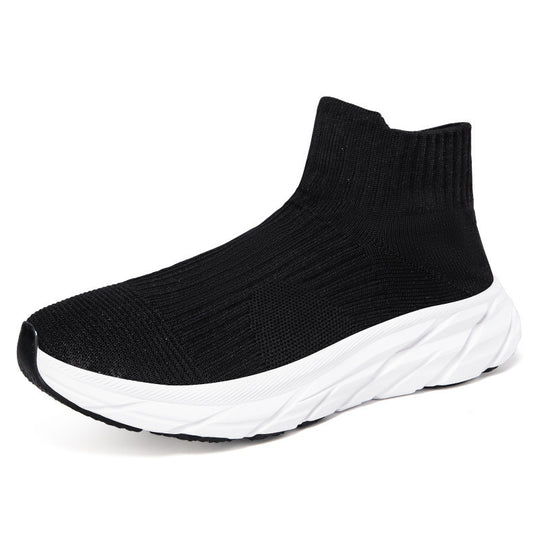 Damen Sportliche Knöchelsneaker mit elastischem Strickoberteil und rutschfester Sohle EB