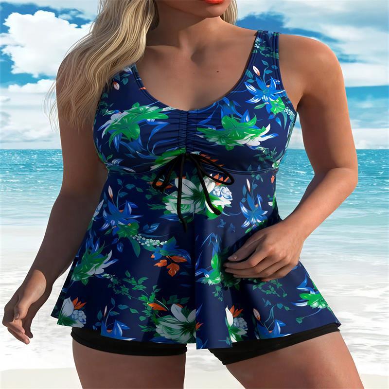 Damen Tankini-Top mit floralem Design und figurumspielendem Schnitt EB