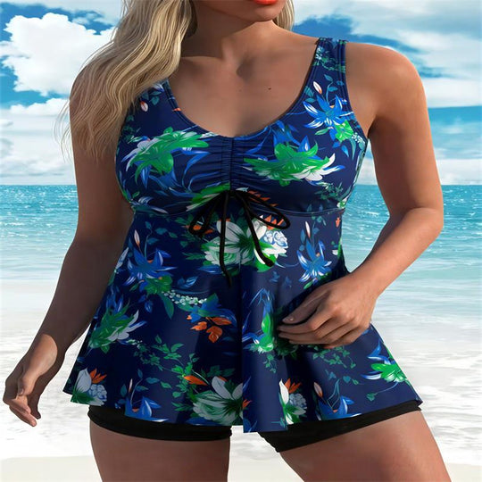 Damen Tankini-Top mit floralem Design und figurumspielendem Schnitt EB