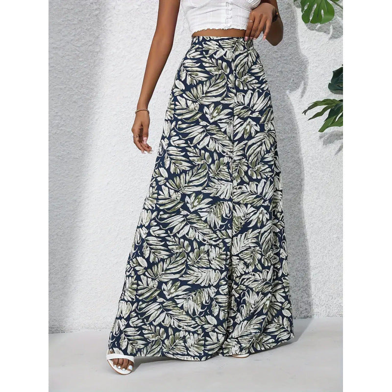 Damen Weit geschnittene Sommerhose mit floralem Muster EB