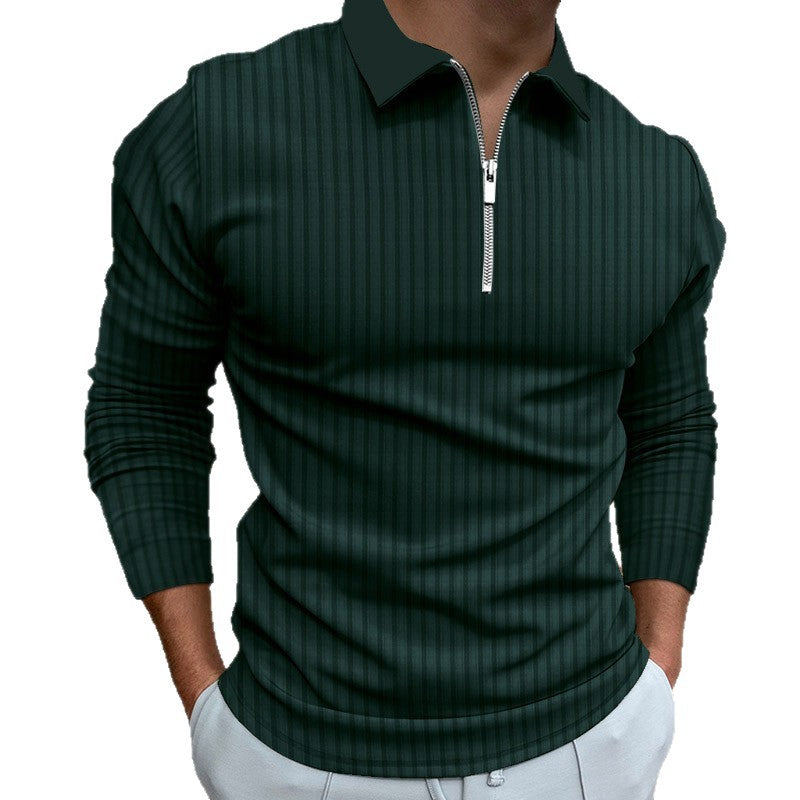 Herren Poloshirt mit elegantem Reißverschluss und strukturiertem Design EB