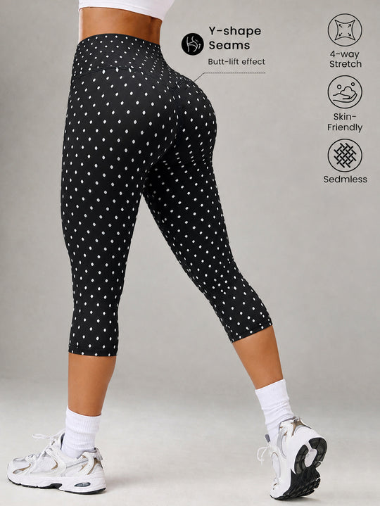 Damen Sportliche 3/4-Leggings mit Y-förmigen Nähten und Anti-Cellulite-Effekt EB