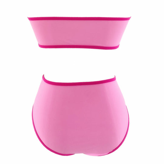 Damen Bandeau-Bikini mit hohem Bund und eleganten Akzenten EB