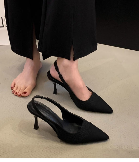 Damen Slingback Pumps mit elegantem Tweed-Design EB