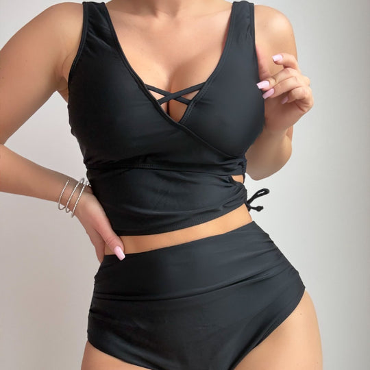 Damen Sportliches Wickel-Bikini-Set EB