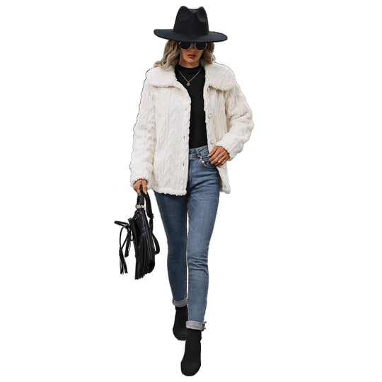 Damen kuschelige Cardigan-Jacke EB