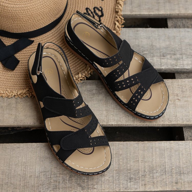 Damen Komfort-Sandalen mit ergonomischem Fußbett und eleganten Schnallen EB