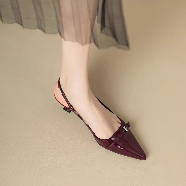 Damen elegante Slingback-Ballerinas mit spitz zulaufender Zehenpartie EB