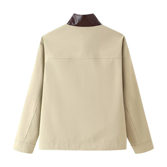 Damen modische Übergangsjacke mit hochschließendem Kragen EB
