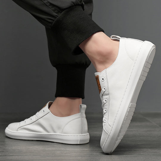 Damen elegante und bequeme Leder Sneakers mit atmungsaktivem Innenfutter EB