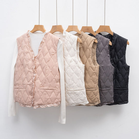 Damen gesteppte Weste mit asymmetrischem Schnitt EB