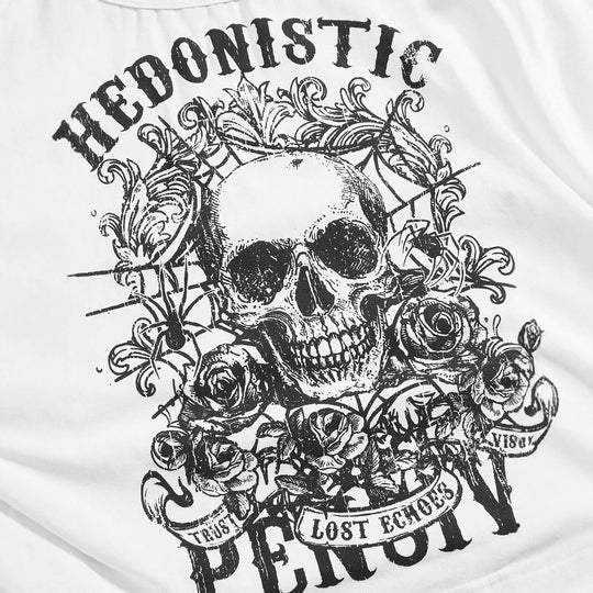 Damen Grafik T-Shirt mit Distressed Skull-Design EB