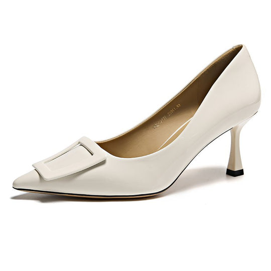 Damen elegante spitze Pumps mit funkelndem Schnallenakzent EB