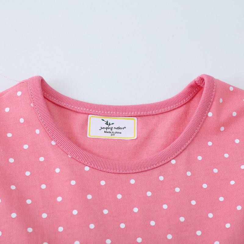 Mädchen Kleid mit lustigem Mausmotiv und Punkten EB