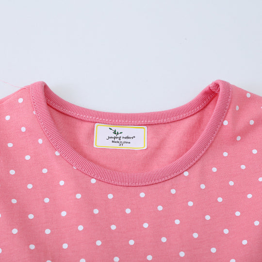 Mädchen Kleid mit lustigem Mausmotiv und Punkten EB