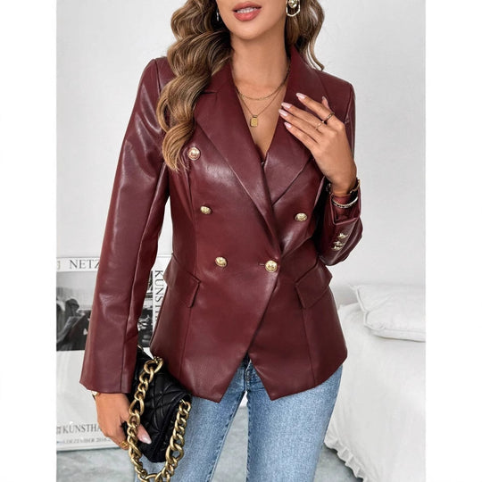 Damen Eleganter Oversized Blazer mit doppelter Knopfleiste EB