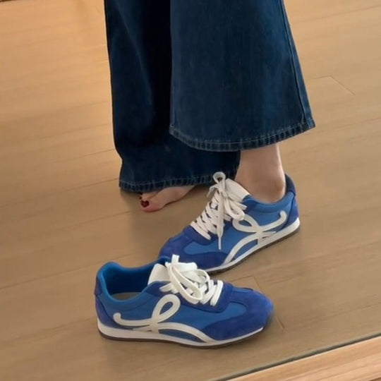 Damen modische Sneakers mit atmungsaktiver Oberflächenstruktur und dämpfender Sohle EB