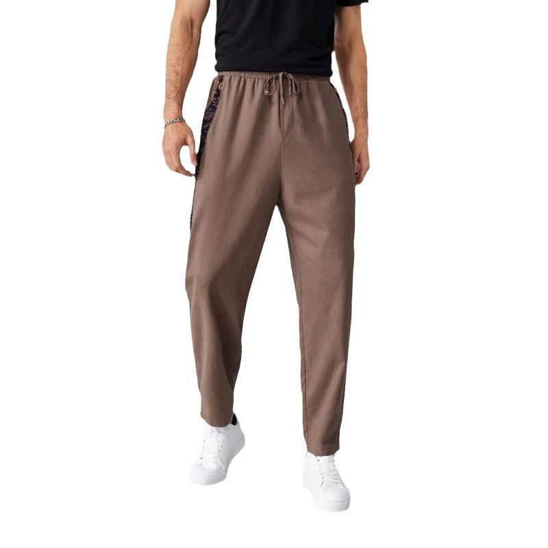 Herren lässige Freizeithose mit elastischem Bund und seitlichen Taschen EB