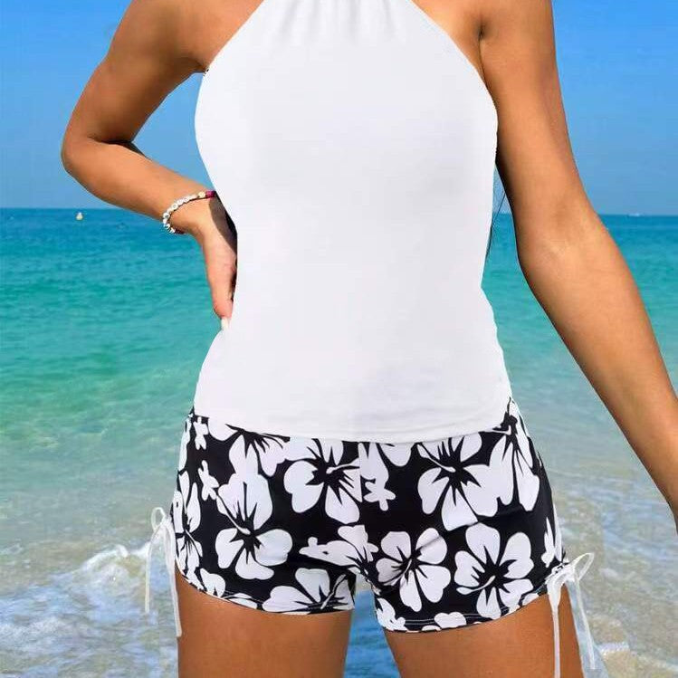 Damen Tankini-Set mit modischem Blumendruck und verstellbaren Trägern EB