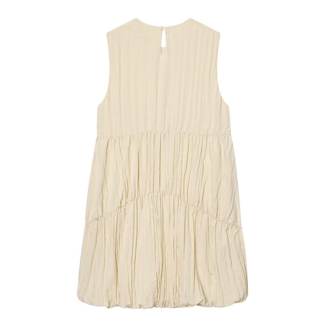Damen luftiges Maxikleid mit plissierten Details und schmeichelndem Schnitt EB