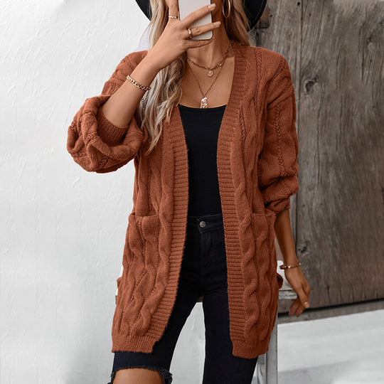 Damen Strickjacke mit einem stilvollen Flechtmuster EB