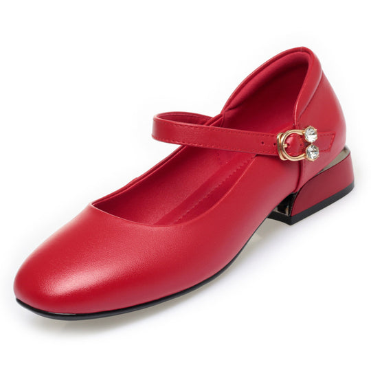 Damen Mary Jane Ballerinas mit elegantem Riemchen und modischem Strassdetail EB