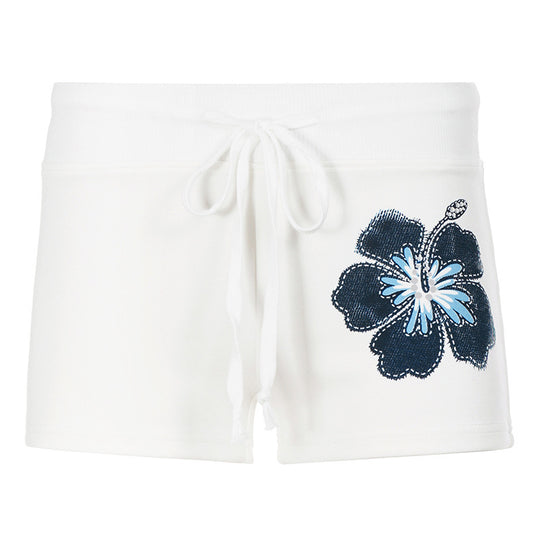 Damen Sportshorts mit floralem Design und elastischem Bund EB