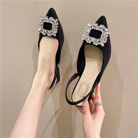 Damen Slingback-Pumps mit funkelndem Strass-Akzent EB