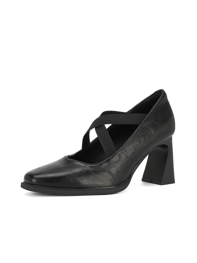 Damen elegante Pumps mit modischen Kreuzbändern EB
