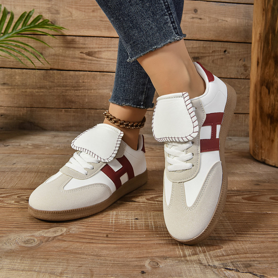 Damen Modische Sneakers mit eleganter Klappenakzent und rutschfester Sohle EB
