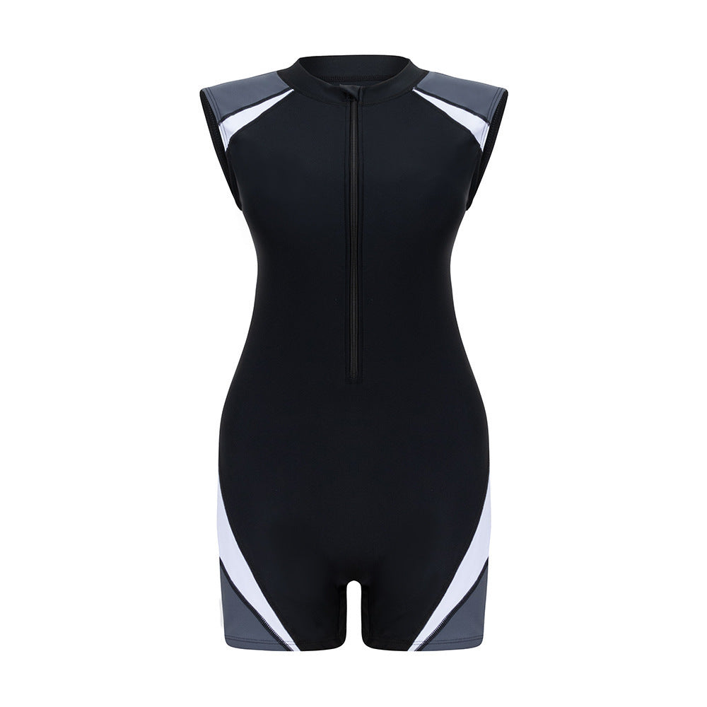 Damen Sportlicher Kurzarm-Schwimmanzug mit figurbetontem Schnitt EB