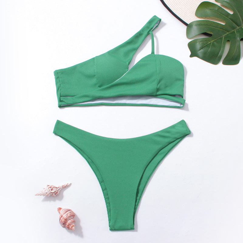 Damen Triangel-Bikini mit asymmetrischem Oberteil und schickem Design EB