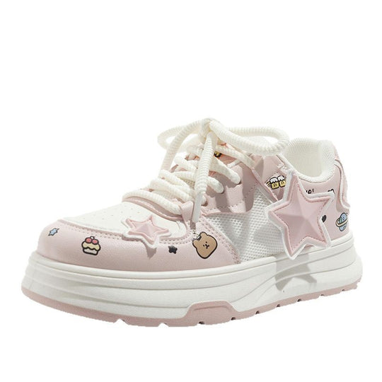 Damen Sneakers mit verspieltem Sternendesign und bequemer Dämpfung EB